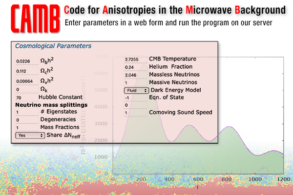  Code for Anisotropies in the Microwave Background [CAMB] application - Back online!