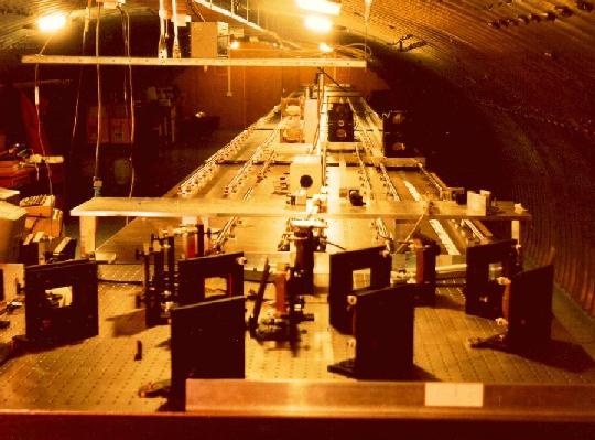 [Photograph of the interior of the beam combining laboratory]